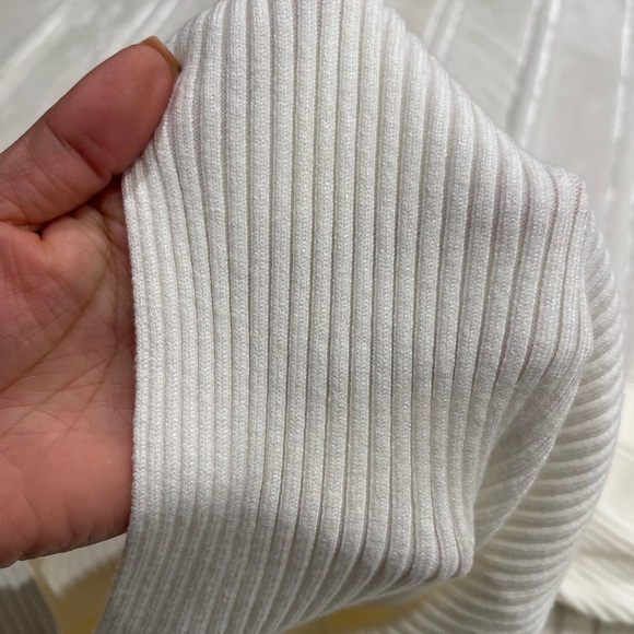 White Ribbed Wrap Sweater - Picture 5 of 6
